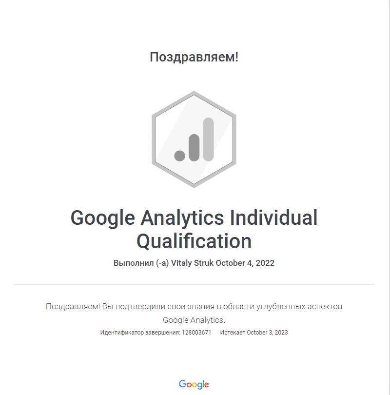 Google Analytics Individual Qualification
